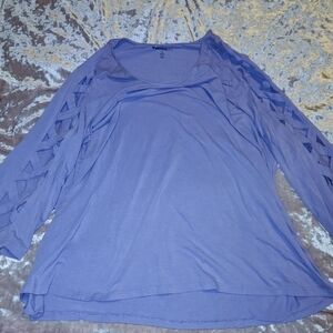 Lavender Color Women's Blouse With Criss Cross Sleeves